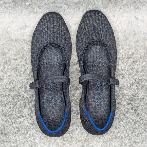 Rothy's The Square Mary Jane Chocolate Spot Leopard Animal Print Women's 7.5 - Picture 9 of 14